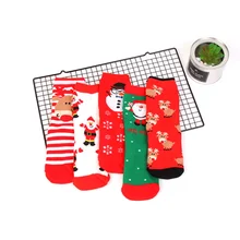 Winter Cute Style Cotton Red Middle Stockings Thicker Cotton Festival Socks Christmas