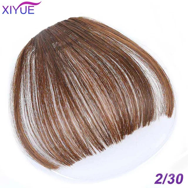Black/Light Brown Clip In Hair Bangs Hairpiece Accessories Synthetic Fake Bangs Clip In Hair Extensions Clip In Hair Pieces Natural Black