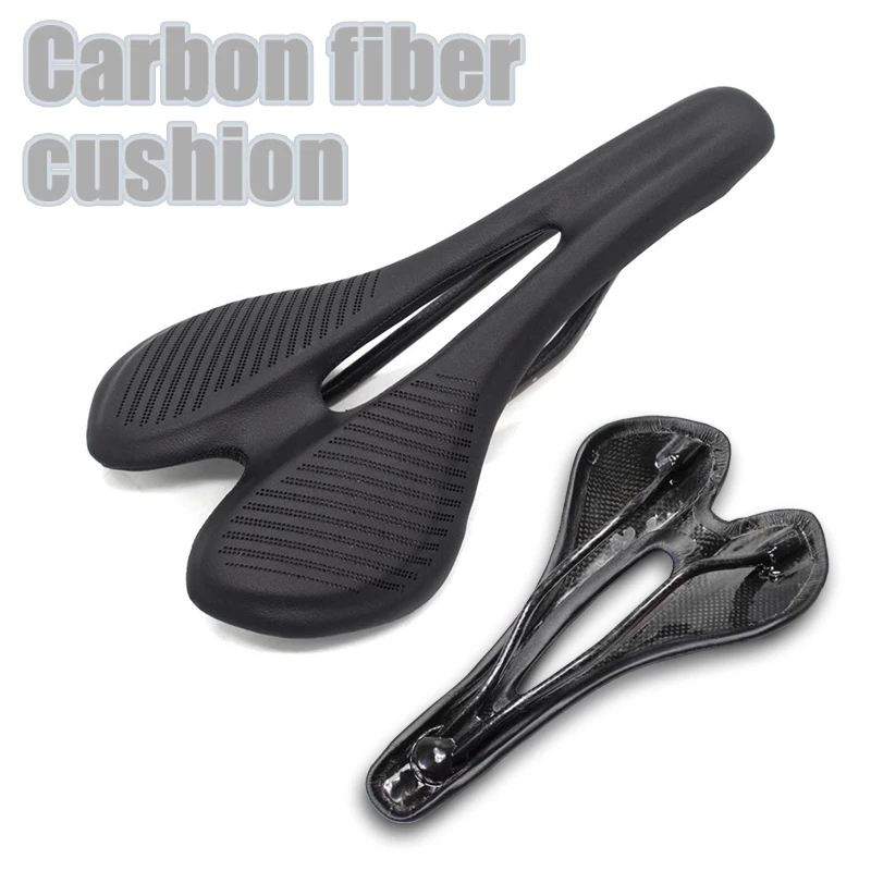 Carbon 3K leather Cushion Mountain Bike road Racing Hollow Seat Saddle No logo 