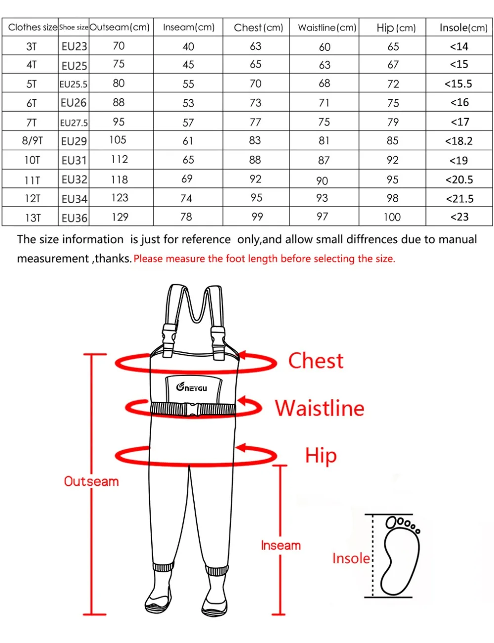 儿童潜水料欧码