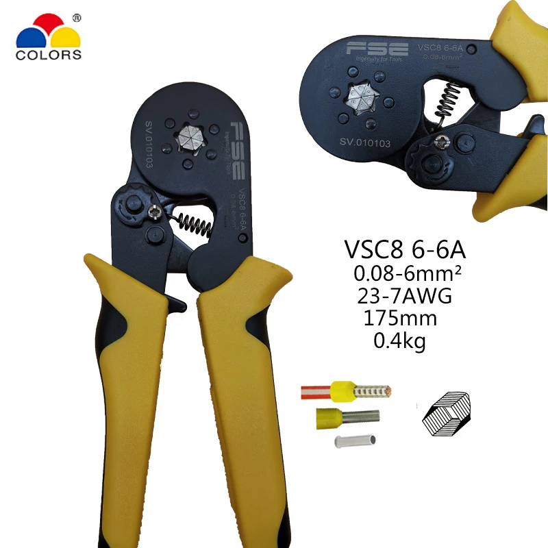 VSC8/10/11 обжимные клещи высокой точности для 0,08-16mm2 трубки иглы Тип обжимные клещи-регулировочные инструменты для обжима контактов