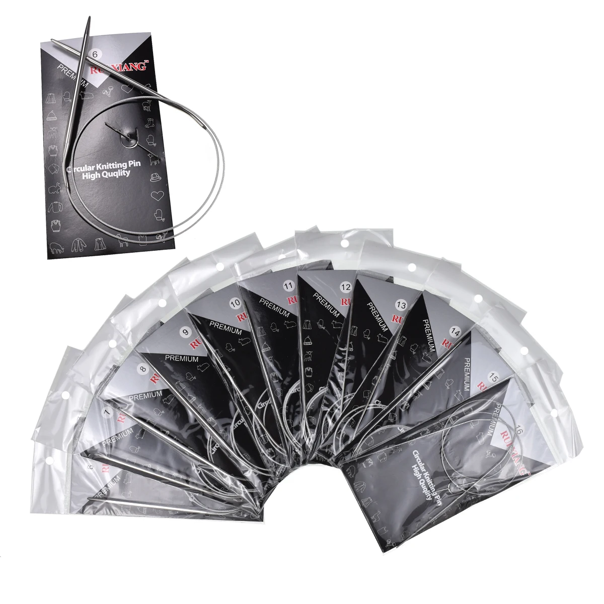 

11Pcs/Set Stainless Steel Circular Knitting Needles 1.5- 5.0mm Circular Needle For Knitting Crochet Weaving Tool Pins Needlework
