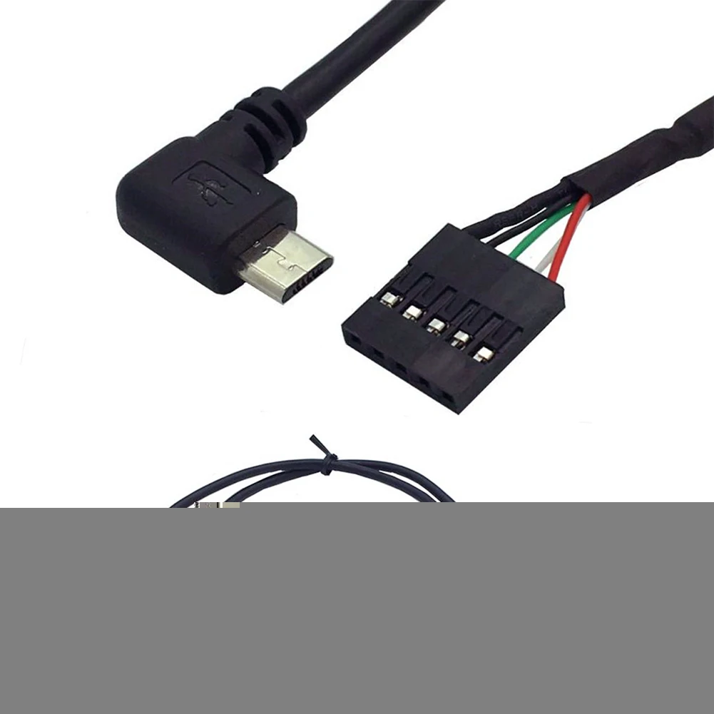 Кабель-адаптер материнская плата Micro USB Мужской прочный разъем для коннектора Pc PCB 90 правый угол аксессуар к 5Pin женский 50 см