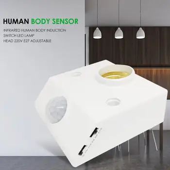 

Human Body Induction E27 Lamp Holder Infrared Pir Sensor Adjustable Time Sensitivity Automatic LED Light Holder Stand Switch