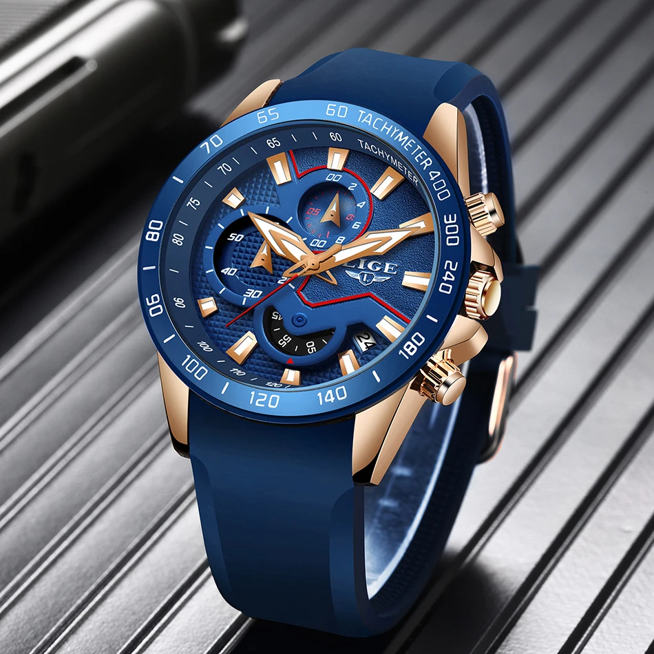 Najtaniej LIGE Relojes Hombre 2019 Top marka luksusowy wojskowy zegarek sportowy męski chronograf wodoodporny zegar kwarcowy zegarek Montre Homme