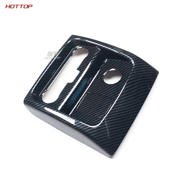 Carbon Fiber 1pc ABS углеродное волокно текстура черное заднее сиденье кондиционер вентиляционная панель для Ford Everest - Название цвета: Carbon Fiber 1pc