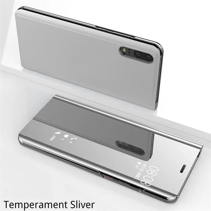 Умный зеркальный флип-чехол для Xiaomi Redmi 4X5 плюс Примечание 4X3 5 Pro 5X 5A A1 A2 6 6A S2 8 SE Mix 2 Max 3 Защитная крышка-чехол для телефона - Цвет: Silver