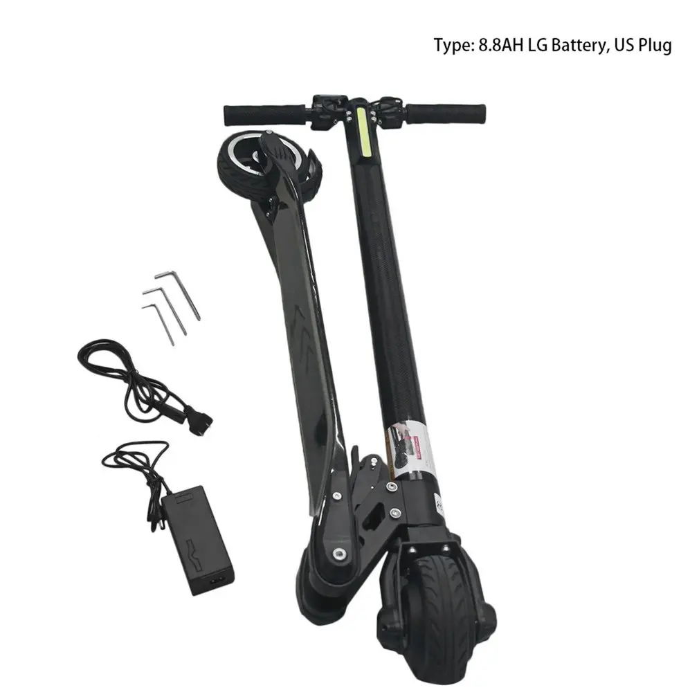  Ultra Light Carbon Fiber Portable Foldable Electric Scooter With Two Wheels Fast Speed Skateboard W