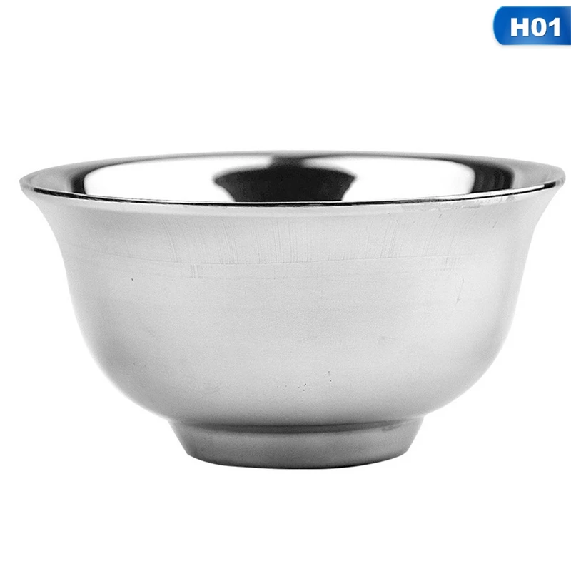 Useful Durable Stainless Steel Barber Men's Shaving Traditional Mug Cup Bowl For Soap Cream - Цвет: 01