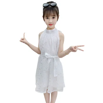 

Girls Summer Dress Sequin Pattern Girls' Dresses Turtleneck Kids Dresses With Sashes Casual Girls Costumes Kids