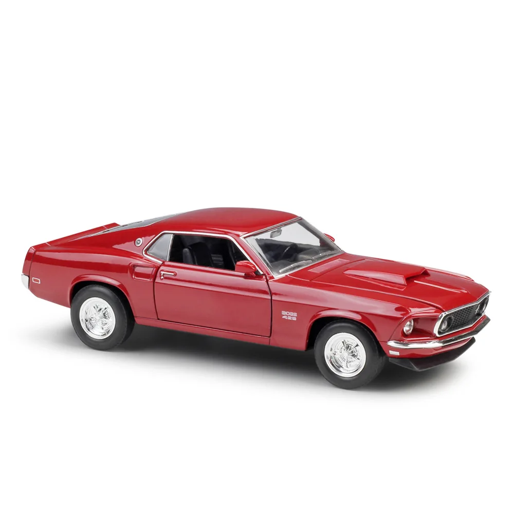 WELLY 1:24 Масштаб литья под давлением машина высокая имитация 1967 Ford Mustang Boss429 модель автомобиля металлический сплав игрушка автомобиль для детей Коллекция подарков - Цвет: Red