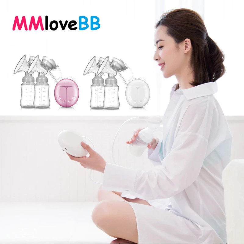 MMloveBB двойной Электрические молокоотсосы Мощное всасывание сосков USB