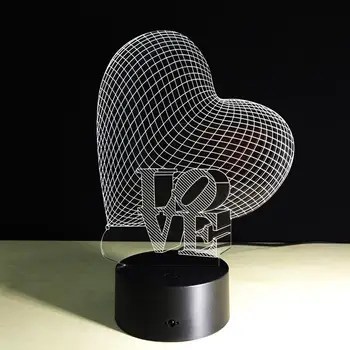 

Cute 3D Desk Light Acrylic 3D LED Light Home Decor Atmosphere Touch Control Valentine Wife Gift Modern Colorful USB Charging