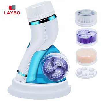 

LAYBO Sonic Face Cleansing Brush Silicone Sonic Face Cleaner Deep Pore Cleaning Skin Massager Face Cleansing Brush Device