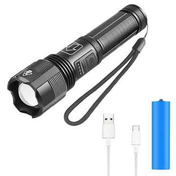 

Portable LED Flashlight 1000LM 5 Modes Outdoor Hunting Camping XHP50 LED Flashlight Telescopic Zoomable Rechargeable Torch