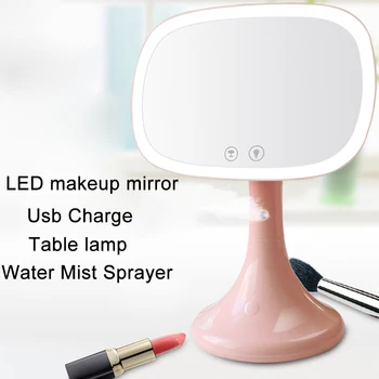

37 LED Lighted Desktop Makeup Mirror Touch Screen Vanity Mirror Rotatable at 360 Degree and Attached with Magnification Mirror