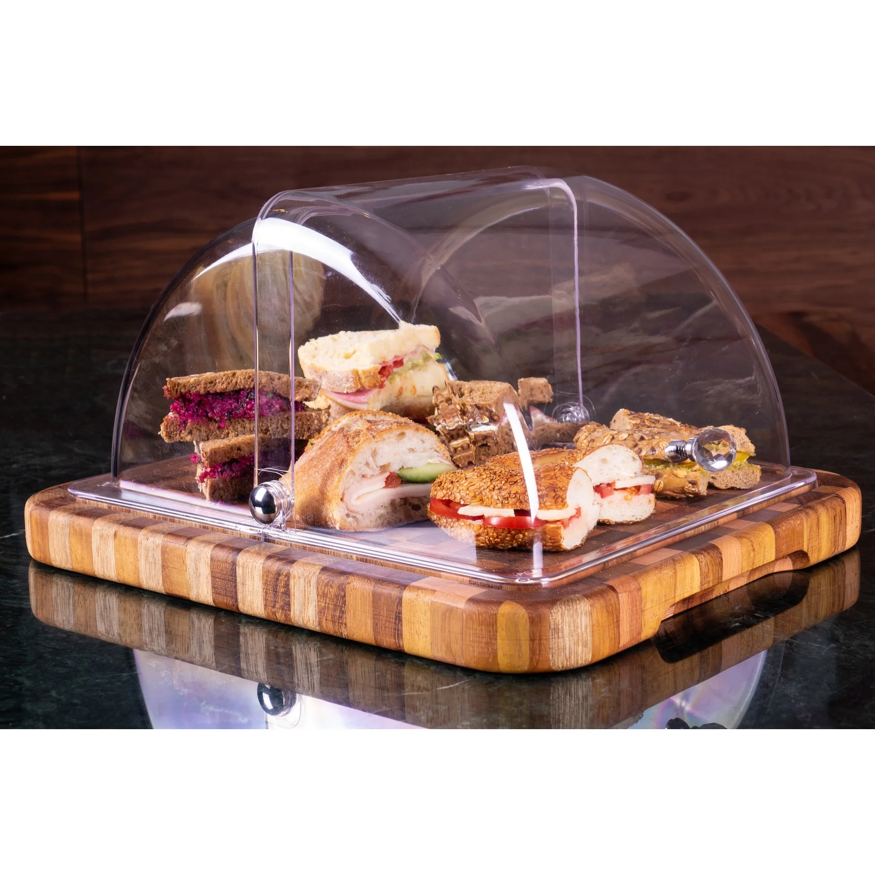 

Cake Serving Tray End Grain Luxury Handmade Square Cake Tray High Quality