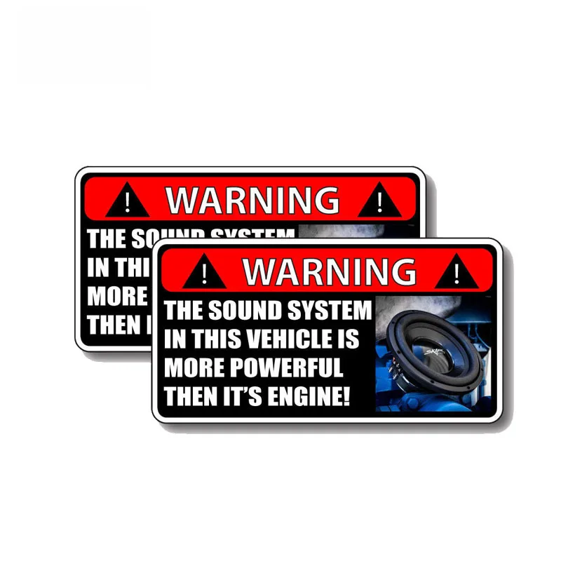 

2 X The Sound System In This Vehicle Is More Powerful Then It's Engine Decal Creative Car Sticker Auto Decoration PVC,12cm*6cm