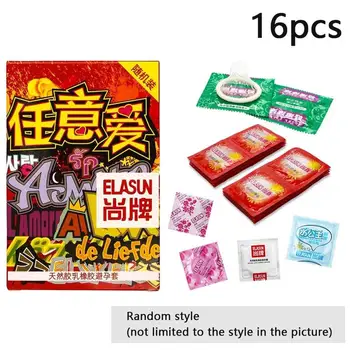 

Elasun Surprise Box 16pcs Smooth Thin Hyaluronic Acid Condom Lubricated Condoms Natural Latex Condoms Condoms for Men Sex Condom