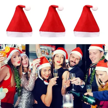 

20Pcs Adult Kids Parent-Child Non-Woven Christmas Hat Red White Santa Claus Cap