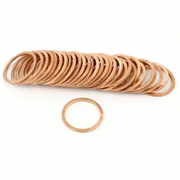 

50Pcs 21mm Inner Dia 25mmOD Copper Flat Washer Spacer Gasket Seal Ring Fastener