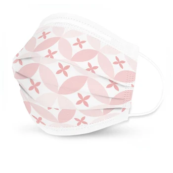 

10 PCS Adult Disposable Mask Petal Pattern Face Mouth Mask PM2.5 Anti-dust Windproof Breathable 3 Layers Mask Windproof Pink