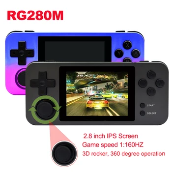 

RG280M Handheld Retro Game Console 2.8 inch IPS Screen Portable Handheld Game Player Open Source System for PS1/GBA/SFC ect