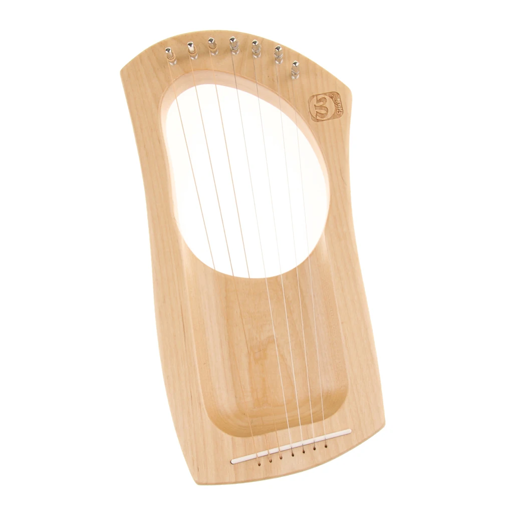 7 Strings Mahogany Wood Lyre Harp Stringed Instrument Parts for Music Lovers