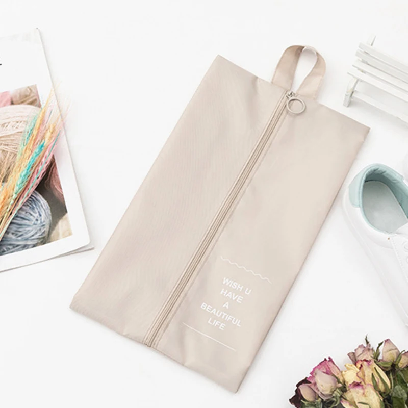 Portable Waterproof Travel Shoe Storage Bag Polyester Zippers Dustproof Covers Shoes Organizer Hand Held Storage Bags