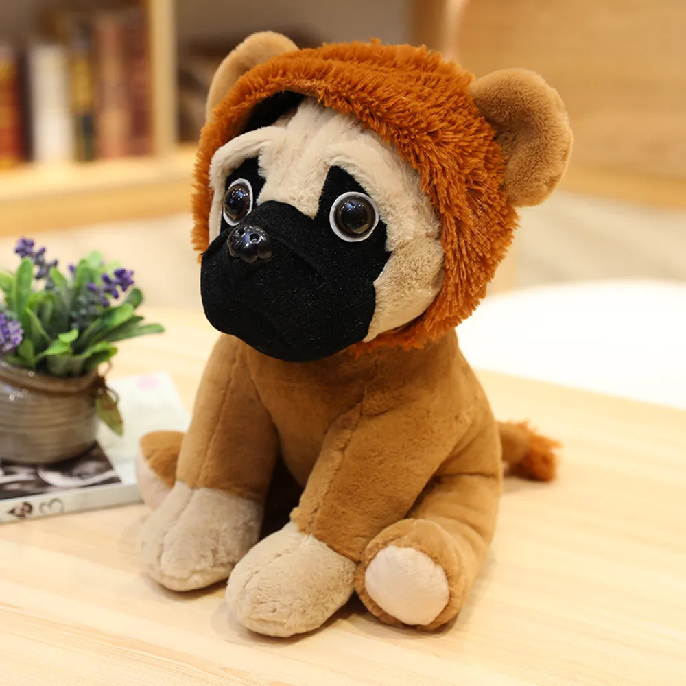 Lion Милая собака Шарпей, плюшевые игрушки, мягкая плюшевая собака, куклы с шапкой, трансформированный динозавр, кролик, детский подарок на день рождения - Цвет: Lion