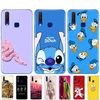 Перейти на Алиэкспресс и купить Чехол для Vivo Y15, мягкий силиконовый чехол из ТПУ для Vivo Y12 Y3 6,35 дюйм, Чехол-бампер, ударопрочный, милый, мультяшный