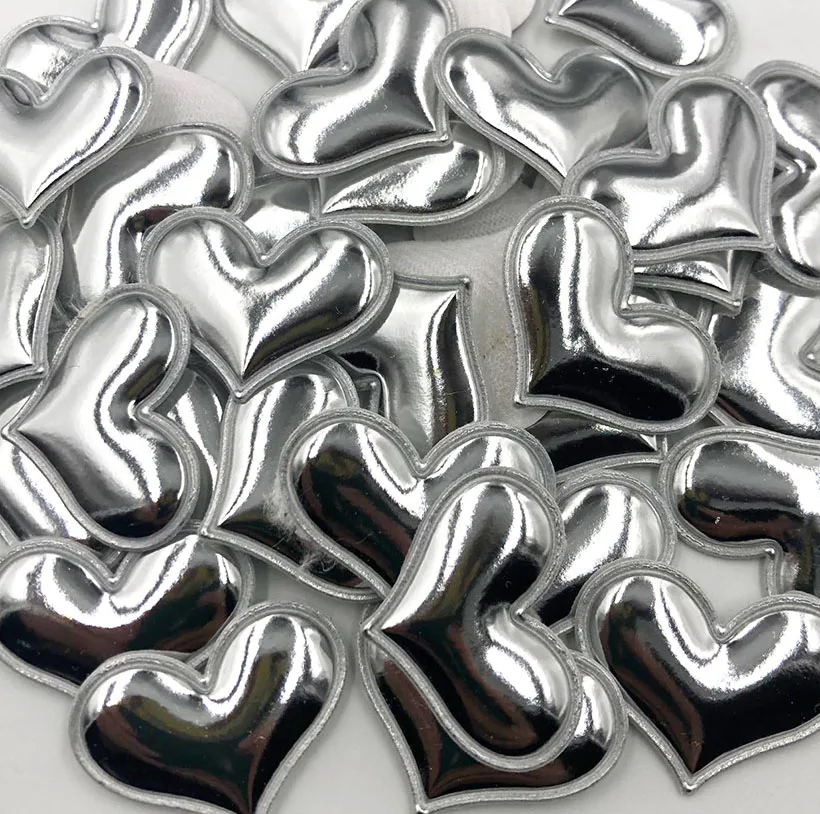 50PCS 믹스 컬러 패브릭 패치 패딩 하트 크라운 별 모양 장식에 대 한 의류 Appliques를 느꼈다 DIY 헤어 액세서리 A357
