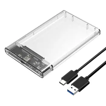 

Solid State Drive Dick Box Adapter 2.5 inch SATA to USB 3.1 Transparent 5Gbps Gen 1 Type-C SSD Case for Windows Mac OS Desktop