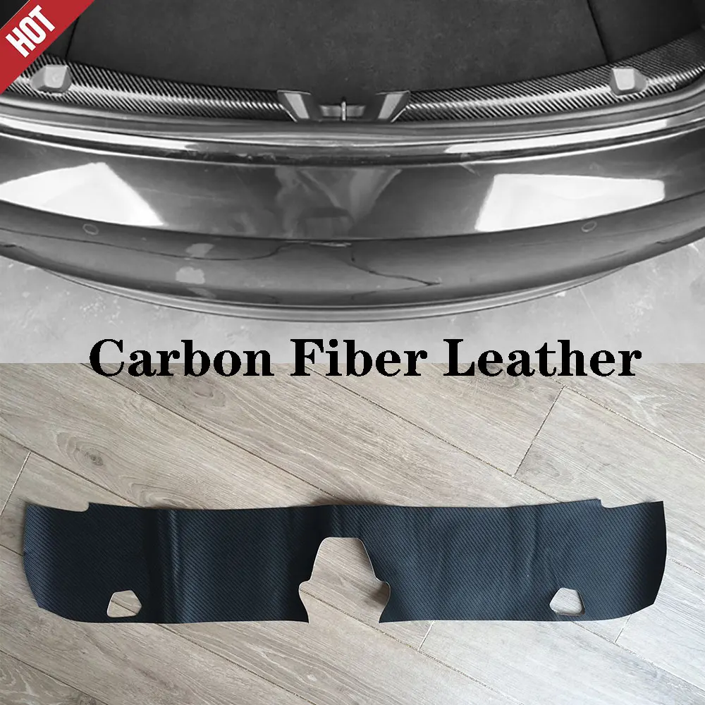 

for tesla model 3 17-20 Inner Rear Bumper Guard Sill Plate Carbon Fiber leather Protector model3