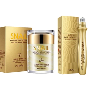 

OneSping 2Pcs/Set Snail Cream Snail Eye Cream Whitening Cream Anti-Aging Moisturizing Essence Relieves Eye Fatigue Black Eye Bag