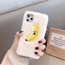 Мультяшный милый фруктовый банан авокадо чехол для телефона для iPhone 11 Pro Max XR XS Max 6 6S 7 8 Plus X модный плюшевый зимний чехол-накладка - Color: 2