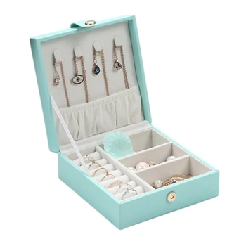 

PU Simple Jewelry Storage Box Multi-grid Jewelry Box For Travel Home Organizer Storage Tools