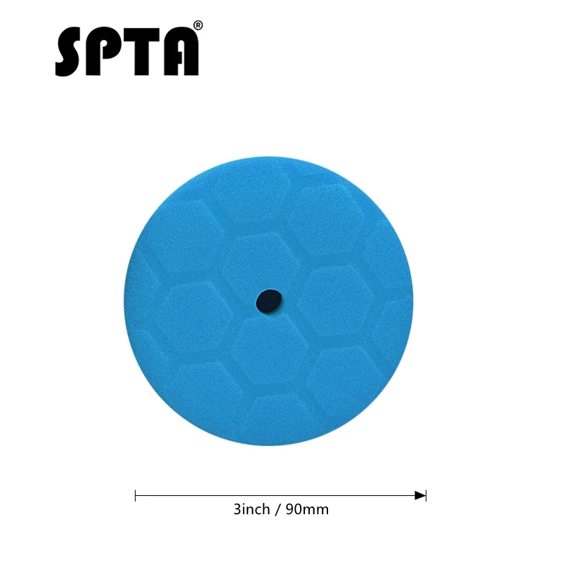 SPTA " 6" губка для полировки конических краев абразивная полировка поролоновая прокладка на липучке восковая губка Т-образный Полировочный диск Buff Pad для автомобиля - Цвет: 3inch Blue Sponge