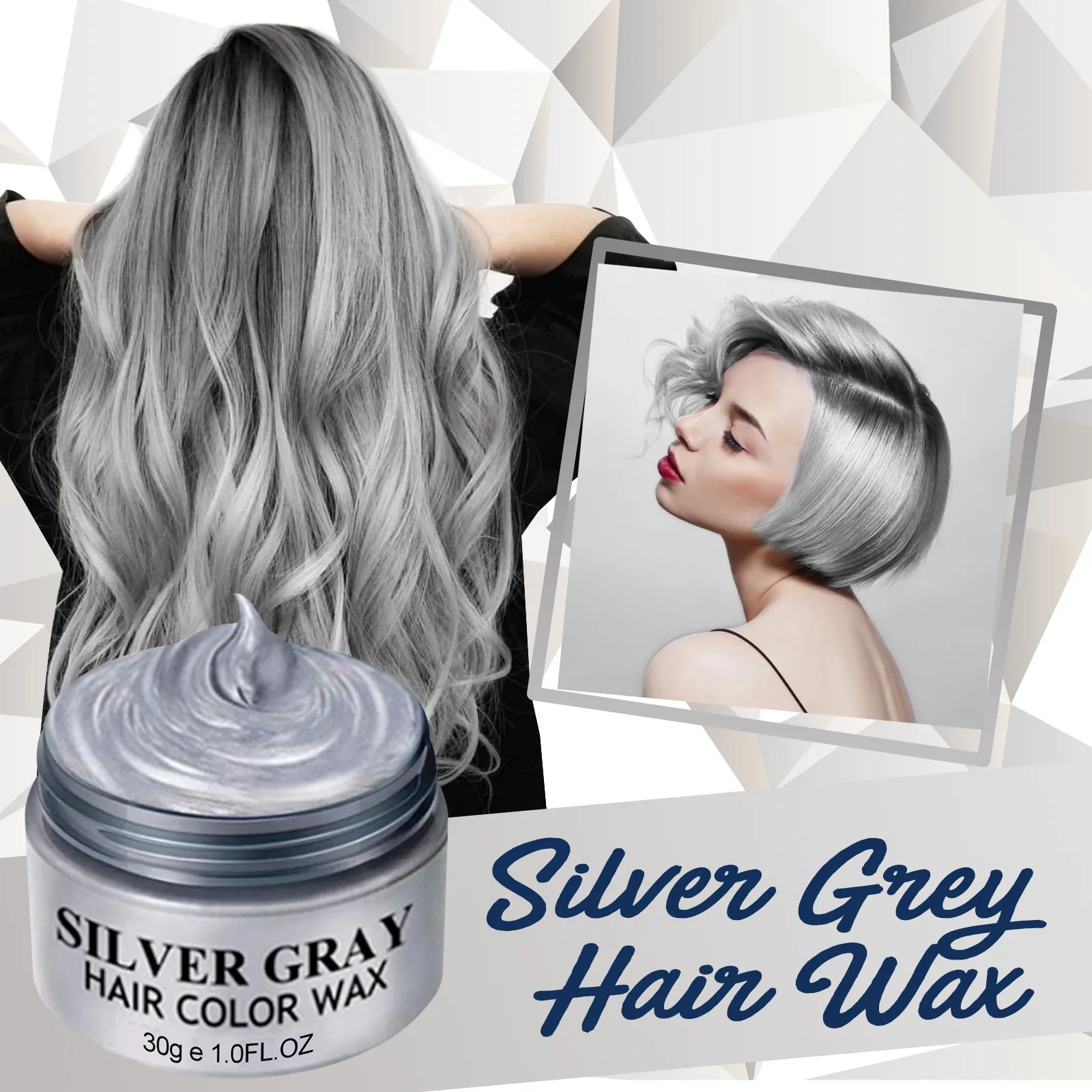 Zilver Grijs Haar Kleur Wax Zalf 1Oz Natuurlijke Haarkleuring Wax Cosplay Mannen Diy Modder Crème|Haarkleur| - AliExpress