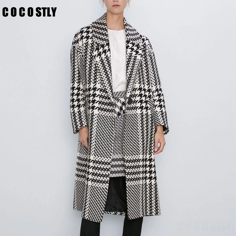 houndstooth long jacket