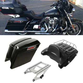 

Motorcycle Tour Pack Trunk W/5"Stretched Extended SaddleBags For Harley Tour Pack Road King 14-20