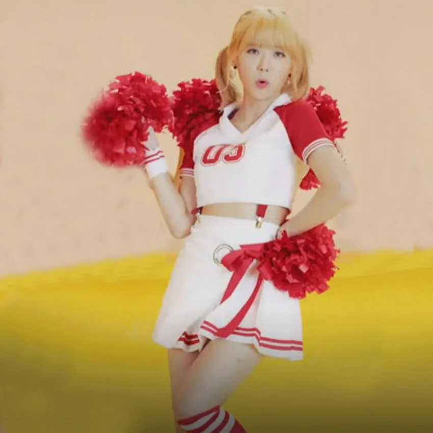 Корейский стиль K-pop женские танцевальные костюмы жилет+ юбка для школьной формы Черлидинг уличный Джаз бальные костюмы для болельщиц комплект