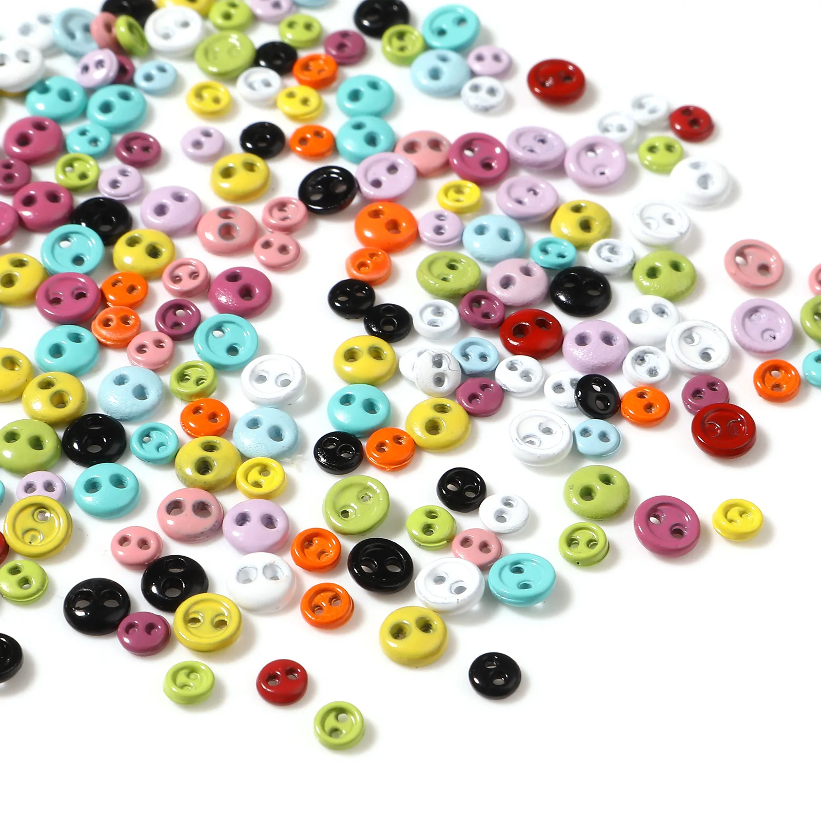 50pcs 3mm 4mm 5mm Mini Round Tiny Buttons Plastic Sewing Tools for DIY Doll  Clothes Button Embellishments Scrapbook Cardmaking(3mm,Multicolor)