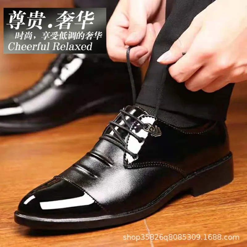 

hot sell oxfords Brogue Derby British style Bullock business casual men's man boy banquet dress wedding real leather shoes