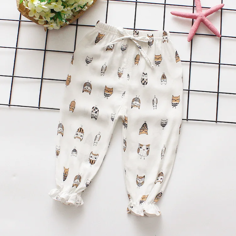 Штаны для новорожденных мальчиков и девочек; весенне-летние хлопковые детские леггинсы с эластичной резинкой на талии; однотонные брюки с бантом для маленьких девочек
