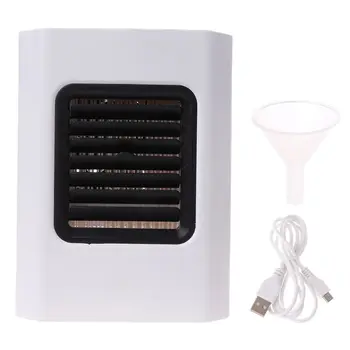 

Mini Portable USB Air Cooler Handheld Air Conditioner Fan Humidifier with LED Night Light for Home Room Office Desktop