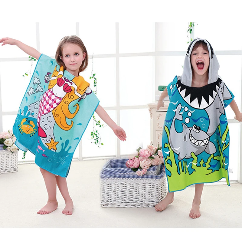 Toddler-Hooded-Beach-Bath-Towel-Animals-Soft-Swim-Pool-Coverup-Poncho ...