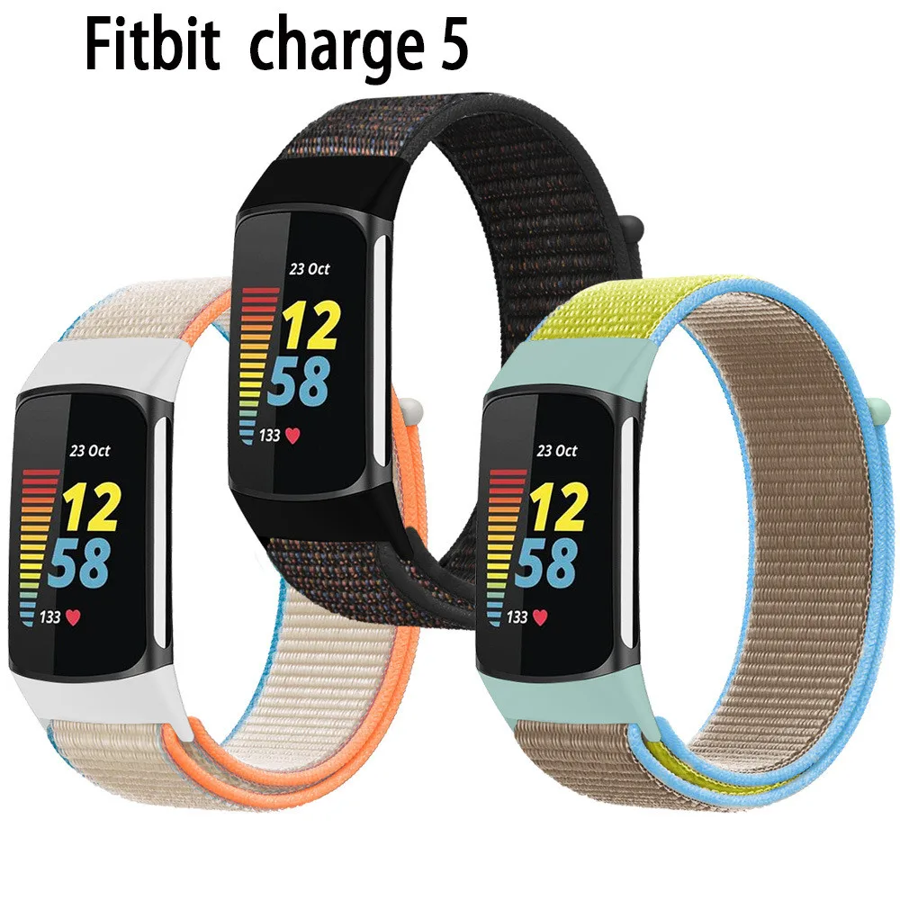 

Ремешок нейлоновый для часов Fitbit Charge 5, мягкий воздухопроницаемый спортивный браслет, браслет-петля для Fit Bit Charge 5, Correa