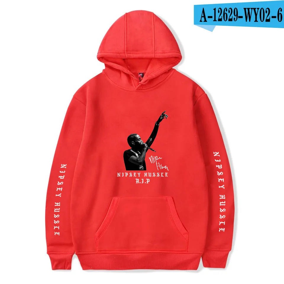 Горячая Повседневная Уличная одежда с модным принтом nipsey hussle толстовки с капюшоном для мужчин и женщин с длинным рукавом пальто с капюшоном - Цвет: A12629-6