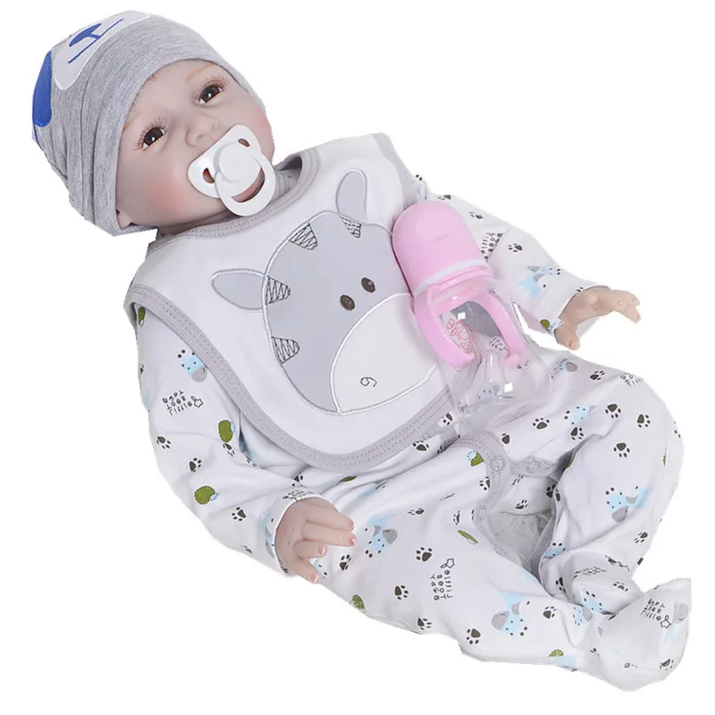 

55cm High for Children Over 2 Years Old Simulation Newborn Baby Toys, Soft Silicone Material Soft Cute Blue Pony Suit Gift Doll